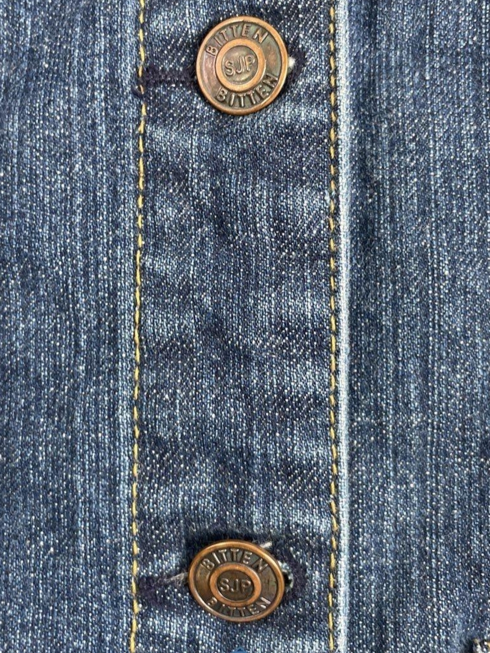 Bitten by Sarah Jessica Parker Y2K Blue Denim Jean Jacket Size Large - Picture 6 of 8